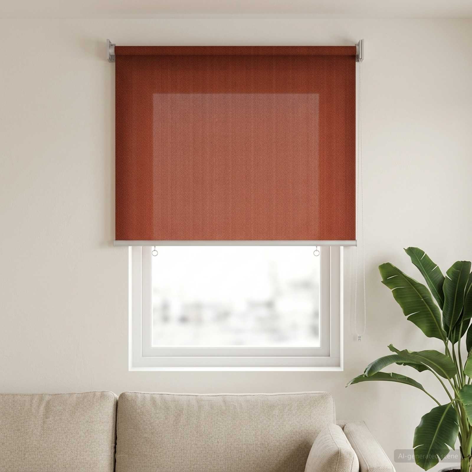 Tenda a Rullo Esterno Blocco UV 90% Terracotta 100 x 140 cm