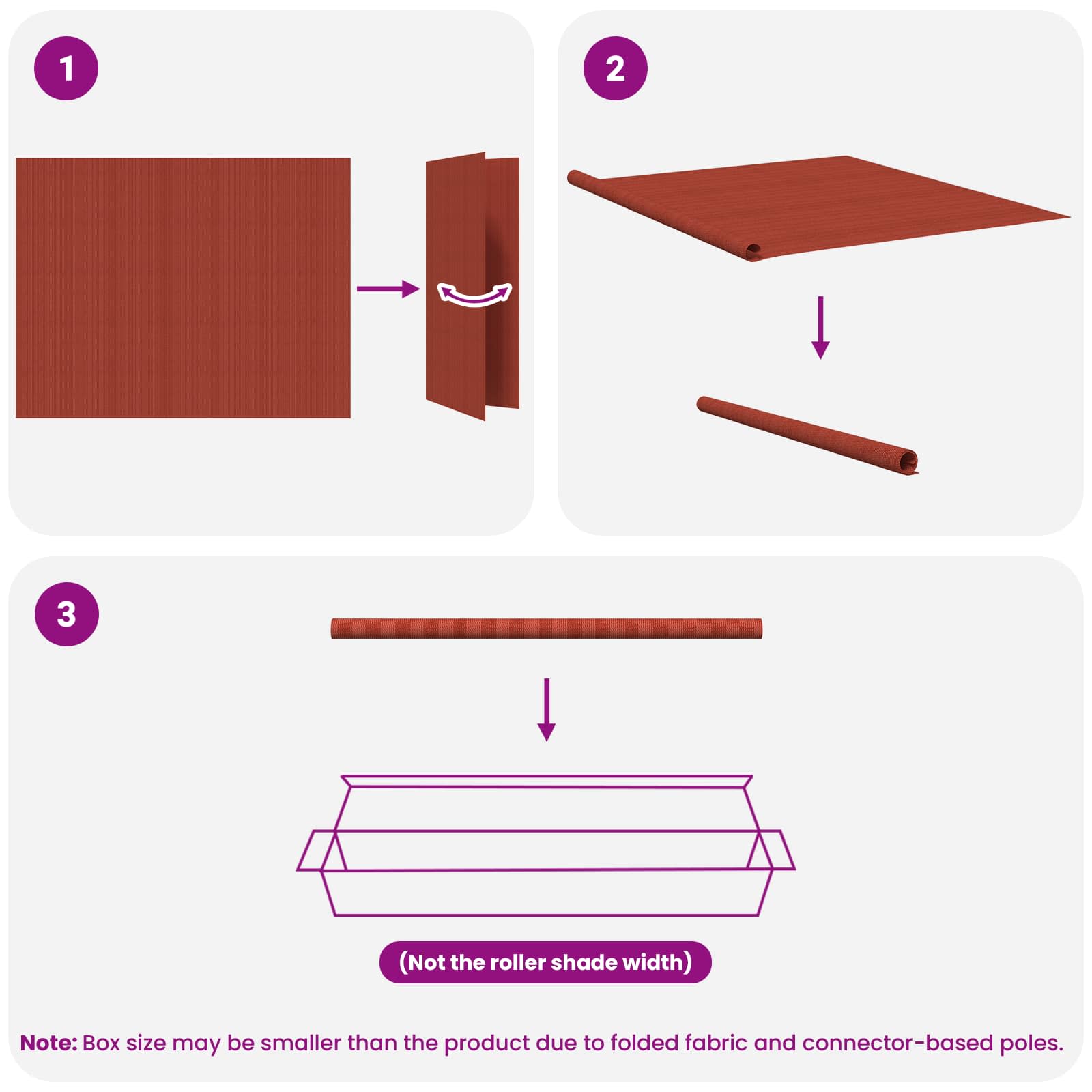 Tenda a Rullo Esterno Blocco UV 90% Terracotta 180 x 140 cm