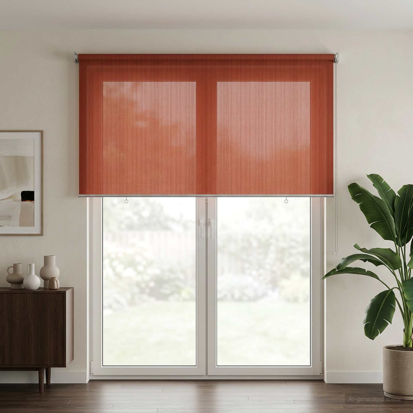 Tenda a Rullo Esterno Blocco UV 90% Terracotta 60 x 230 cm HDPE