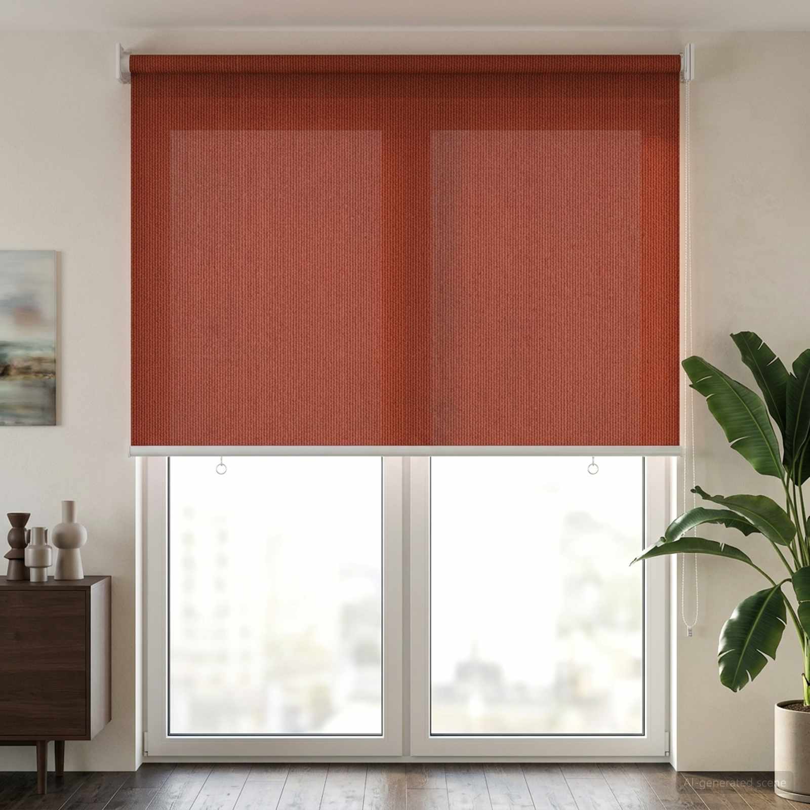 Tenda a Rullo Esterno Blocco UV 90% Terracotta 120 x 230 cm