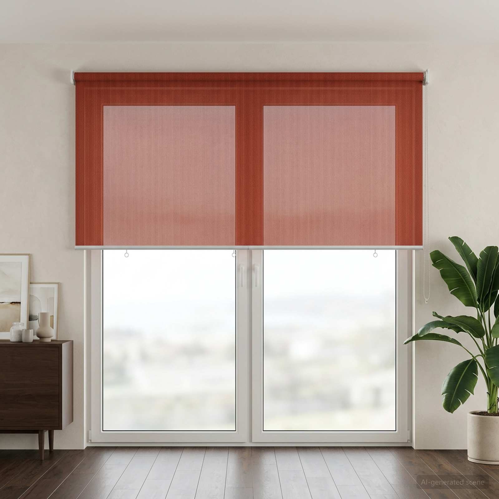 Tenda a Rullo Esterno Blocco UV 90% Terracotta 140 x 230 cm