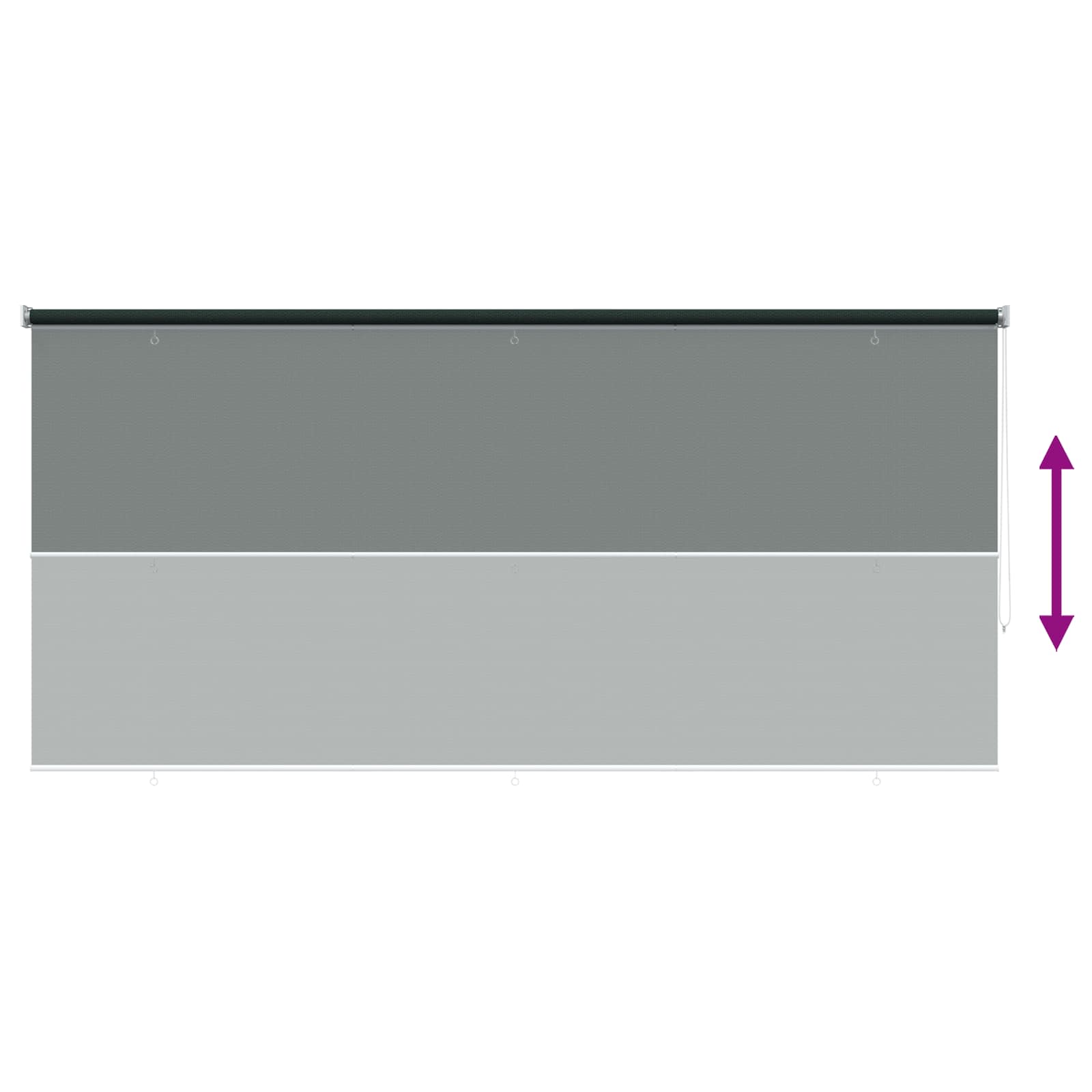 Tenda a Rullo Esterno Blocco UV 90% Verde Scuro 350 x 140 cm