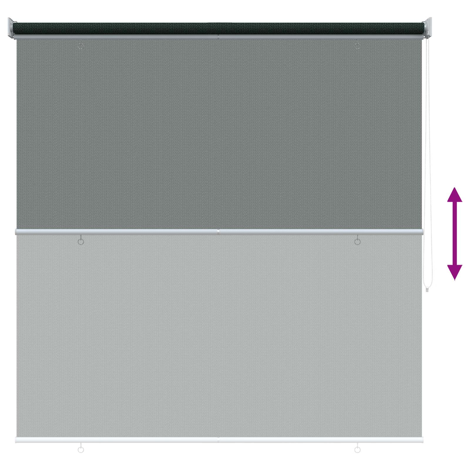 Tenda a Rullo Esterno Blocco UV 90% Verde Scuro 160 x 230 cm