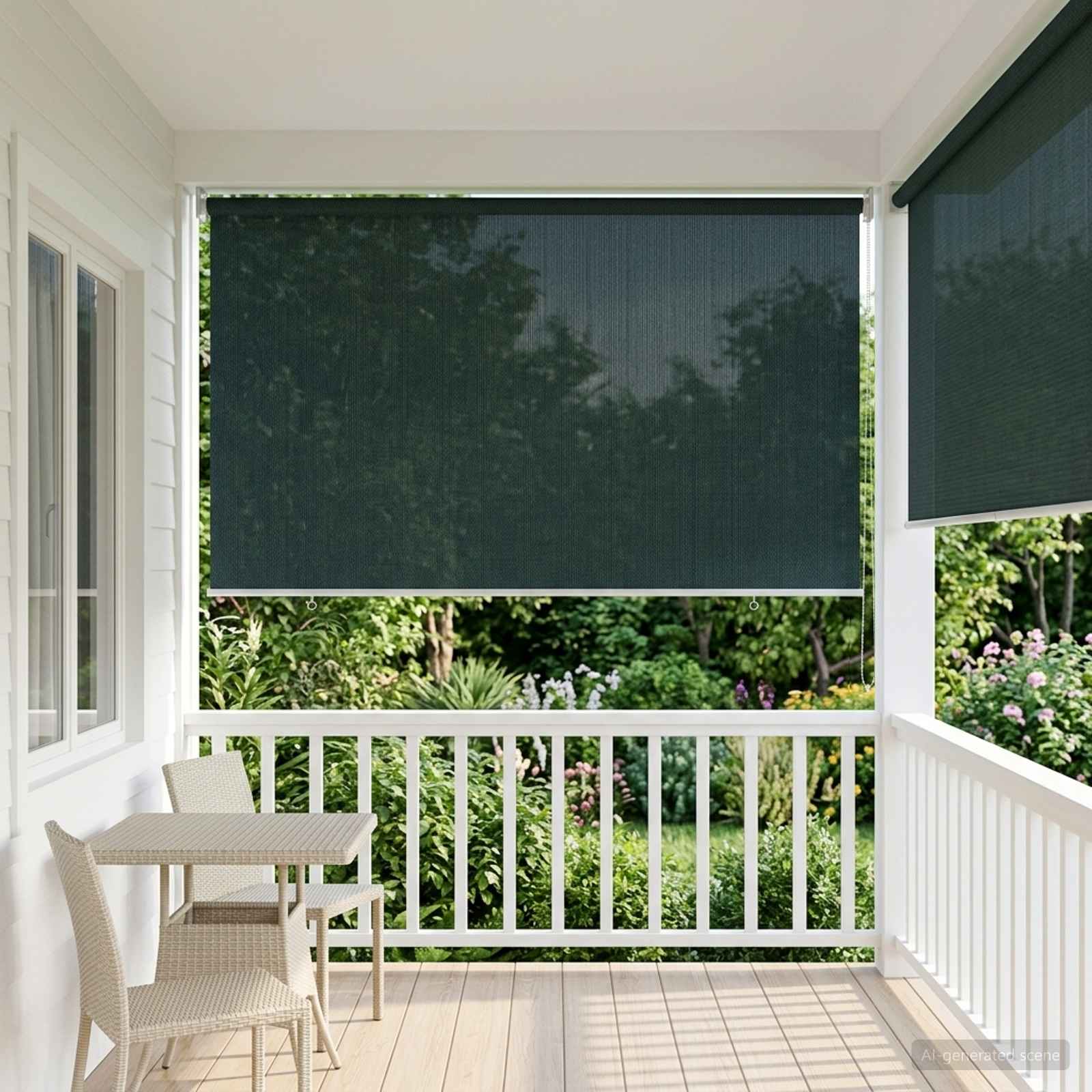 Tenda a Rullo Esterno Blocco UV 90% Verde Scuro 400 x 230 cm