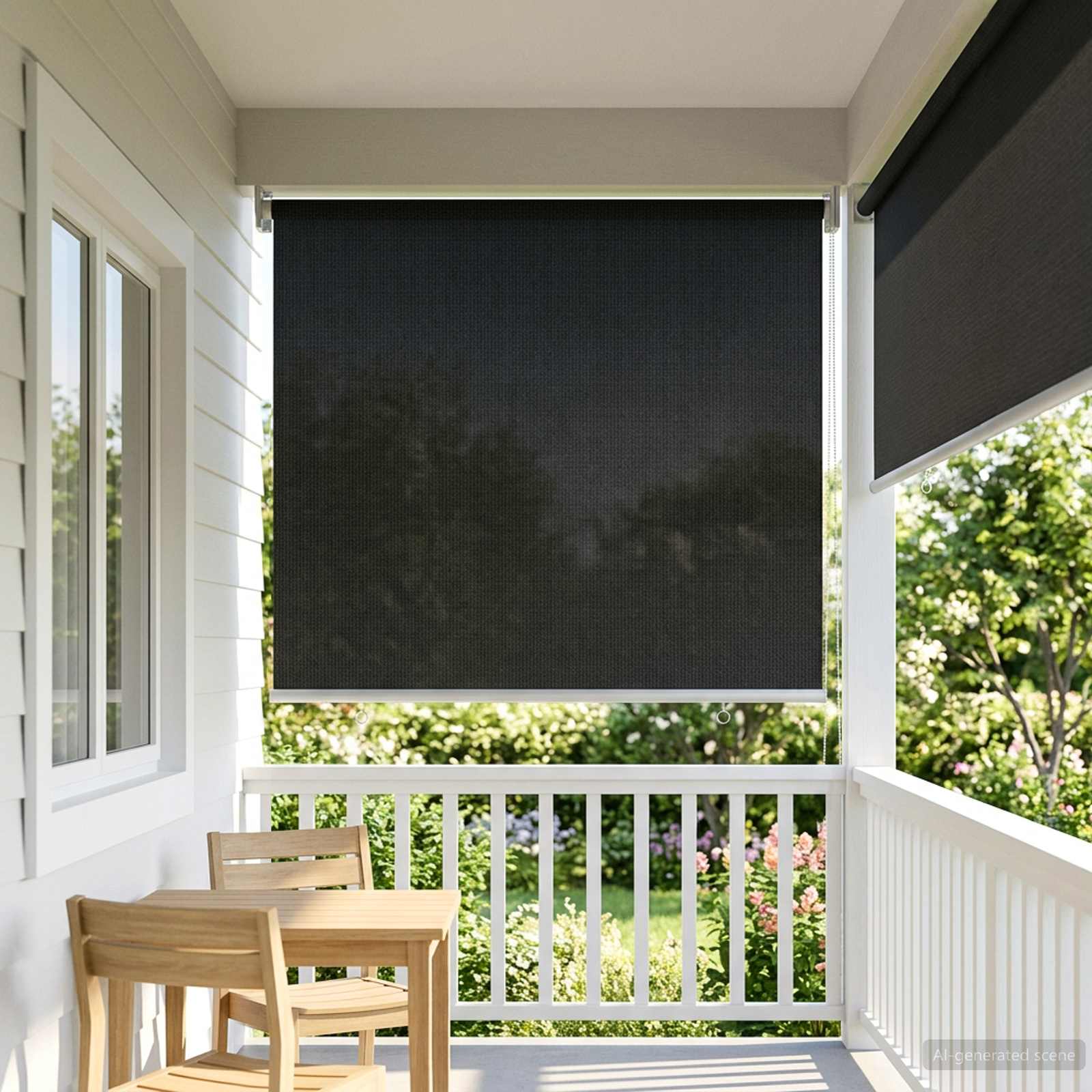 Tenda a Rullo Esterno Blocco UV 90% Nero 80 x 140 cm HDPE