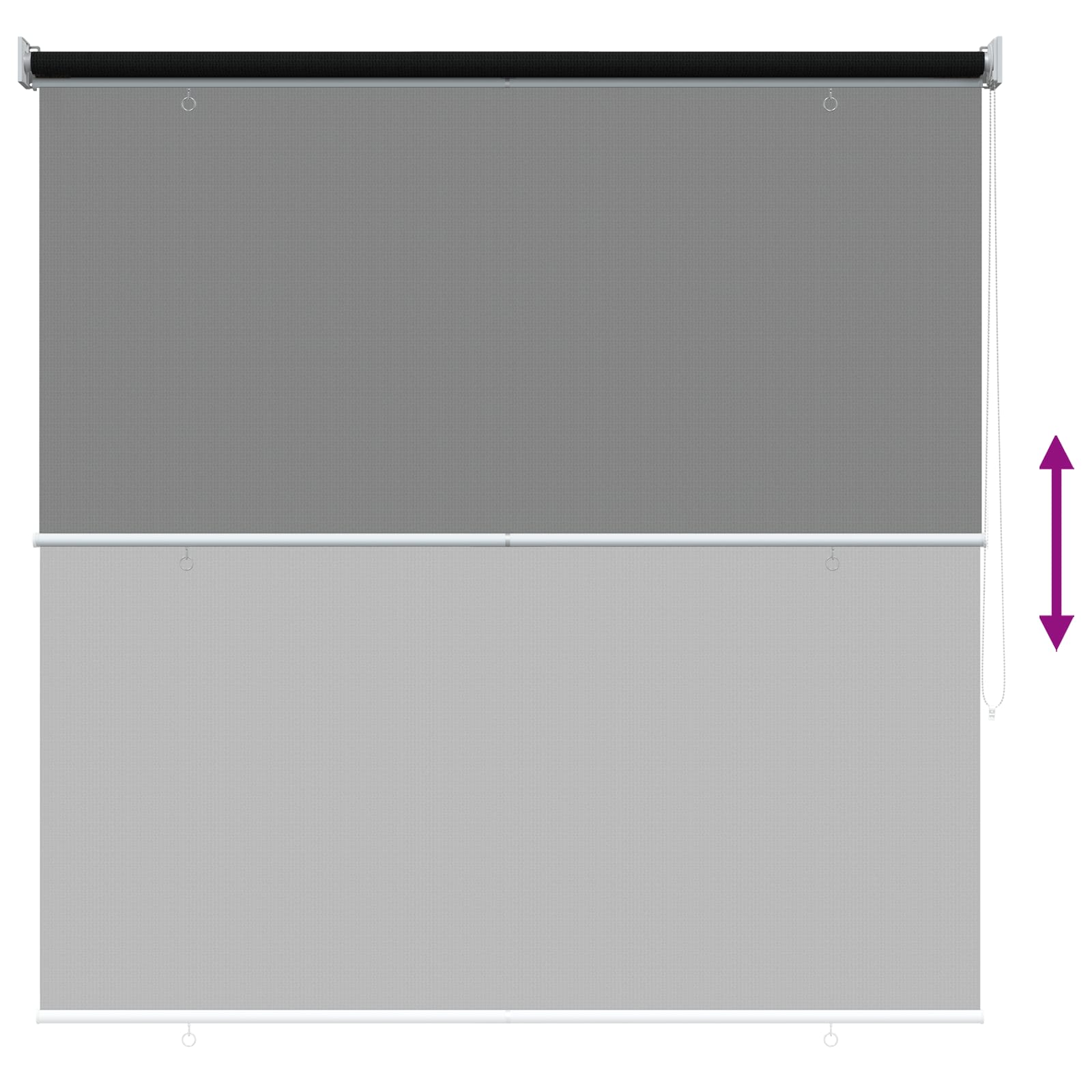 Tenda a Rullo Esterno Blocco UV 90% Nero 140 x 140 cm HDPE