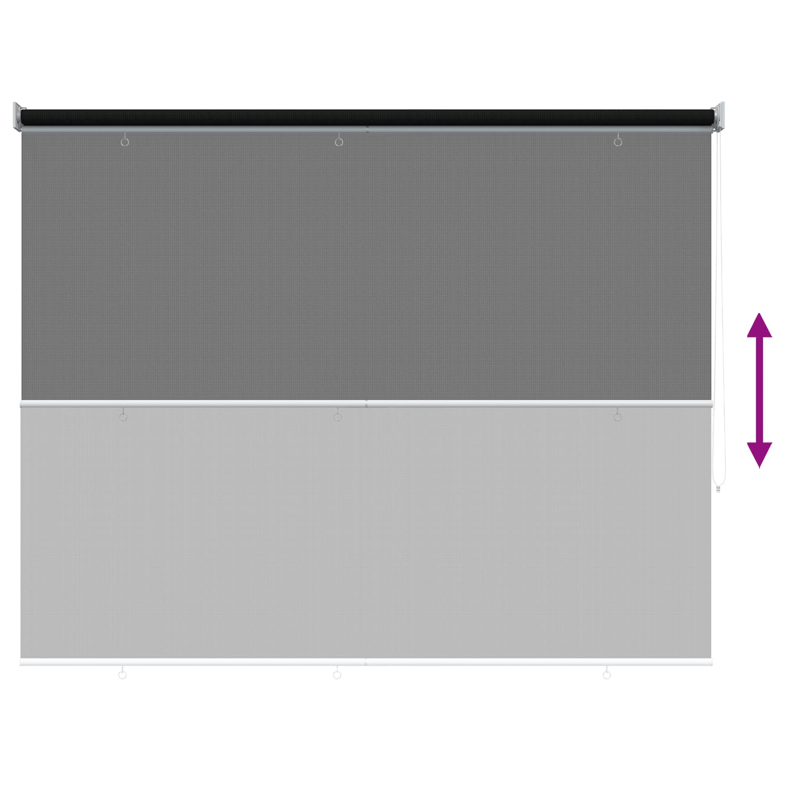 Tenda a Rullo Esterno Blocco UV 90% Nero 200 x 140 cm HDPE