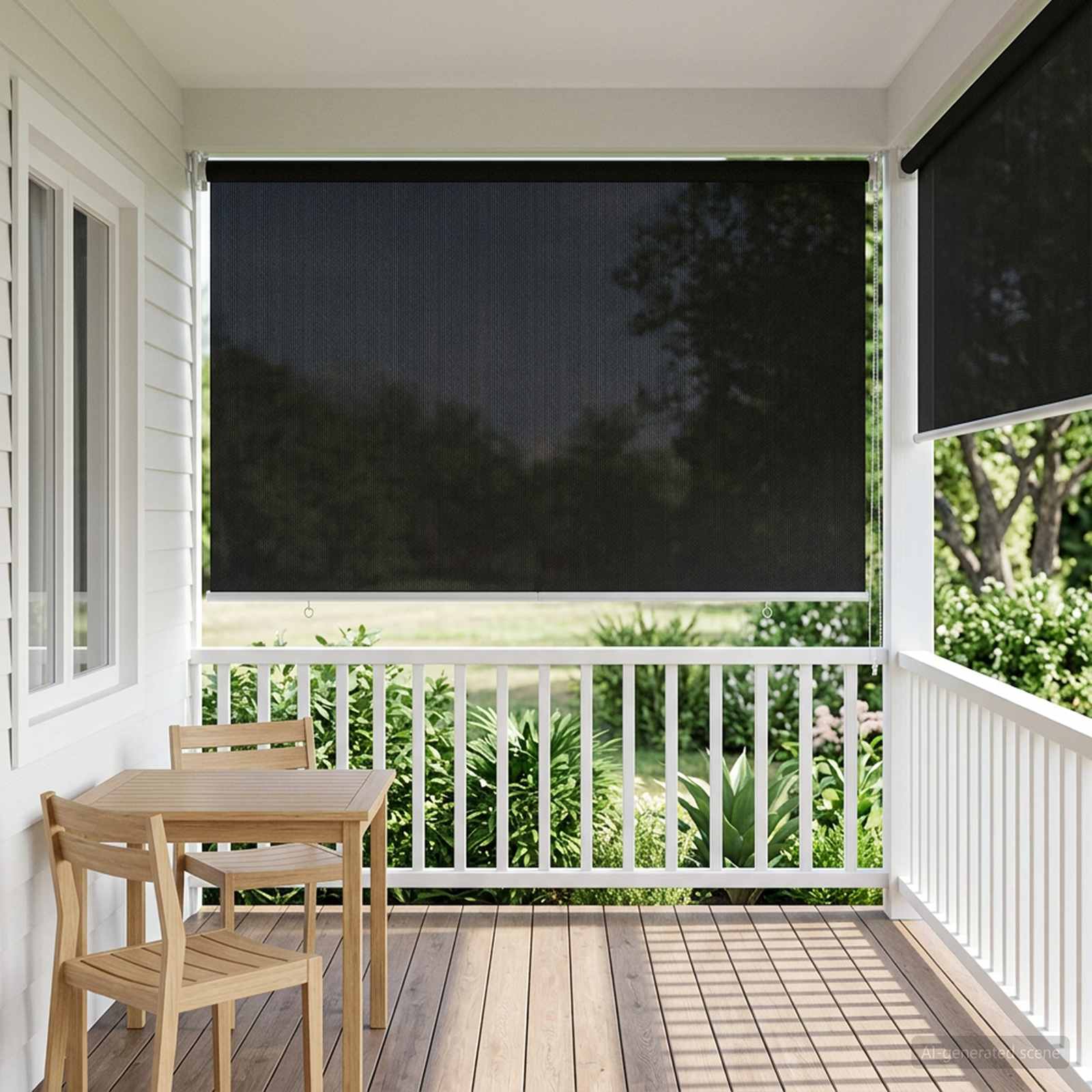 Tenda a Rullo Esterno Blocco UV 90% Nero 80 x 230 cm HDPE