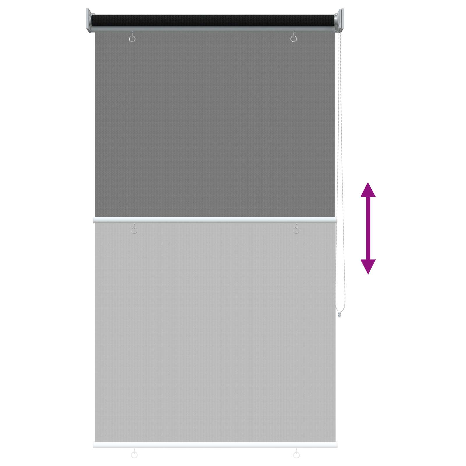 Tenda a Rullo Esterno Blocco UV 90% Nero 80 x 230 cm HDPE