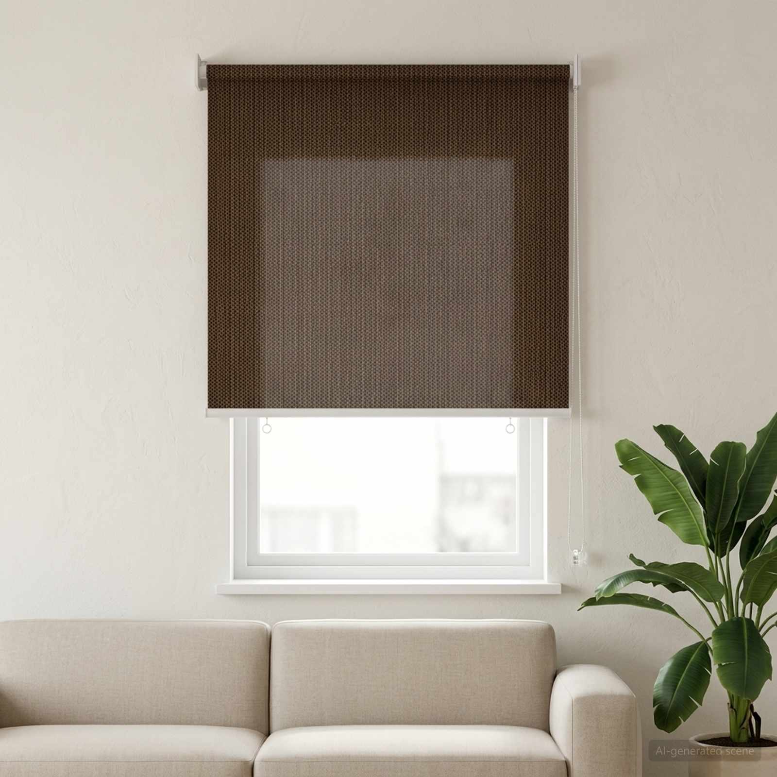 Tenda a Rullo Esterno Blocco UV 90% Marrone 60 x 140 cm HDPE
