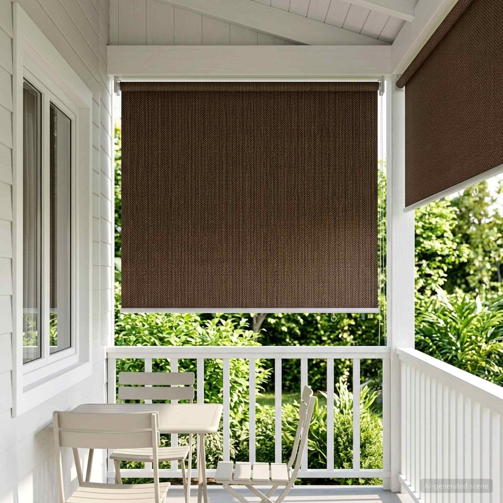 Tenda a Rullo Esterno Blocco UV 90% Marrone 60 x 140 cm HDPE