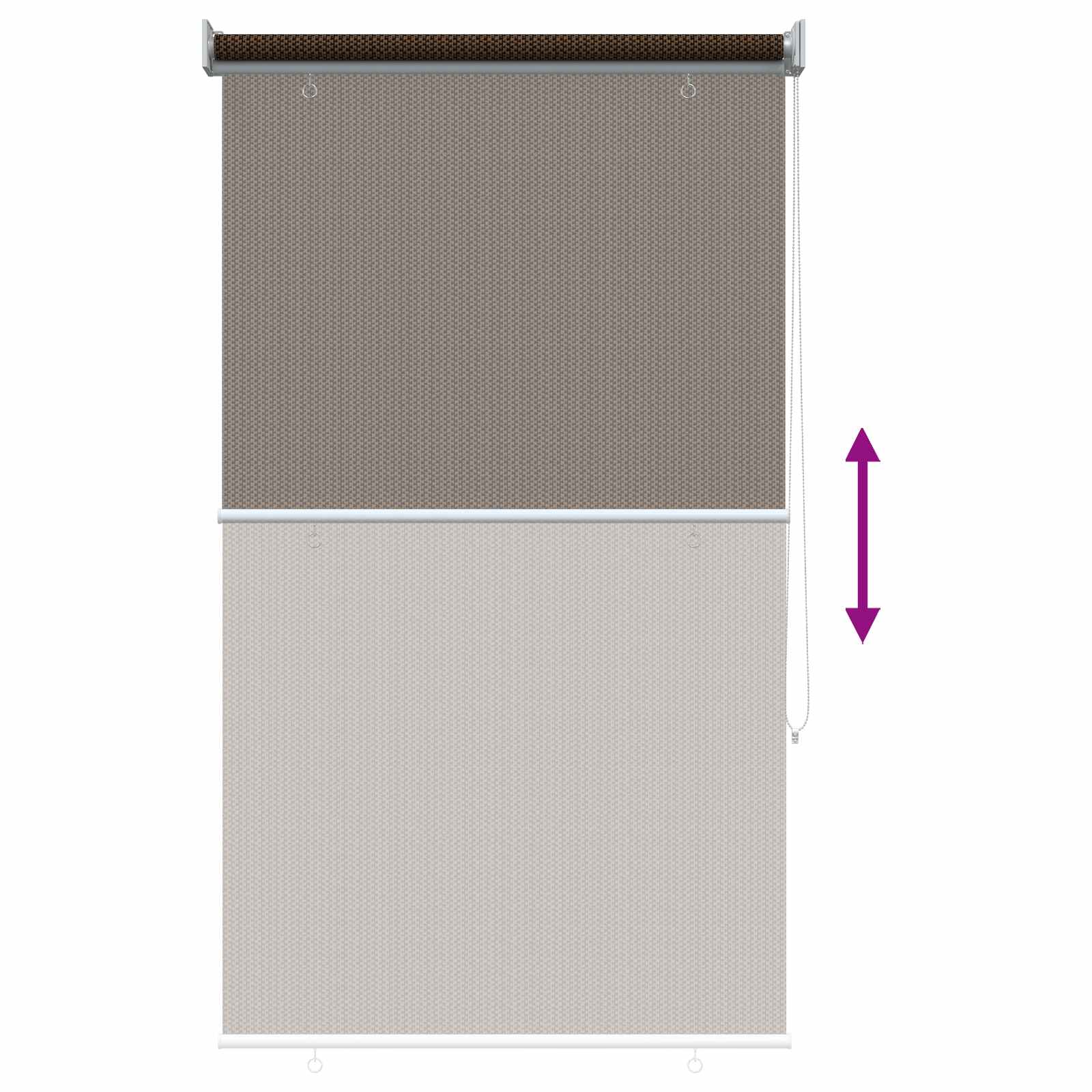 Tenda a Rullo Esterno Blocco UV 90% Marrone 60 x 140 cm HDPE
