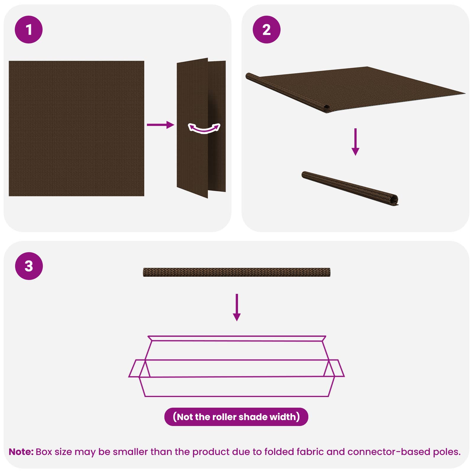 Tenda a Rullo Esterno Blocco UV 90% Marrone 140 x 140 cm HDPE