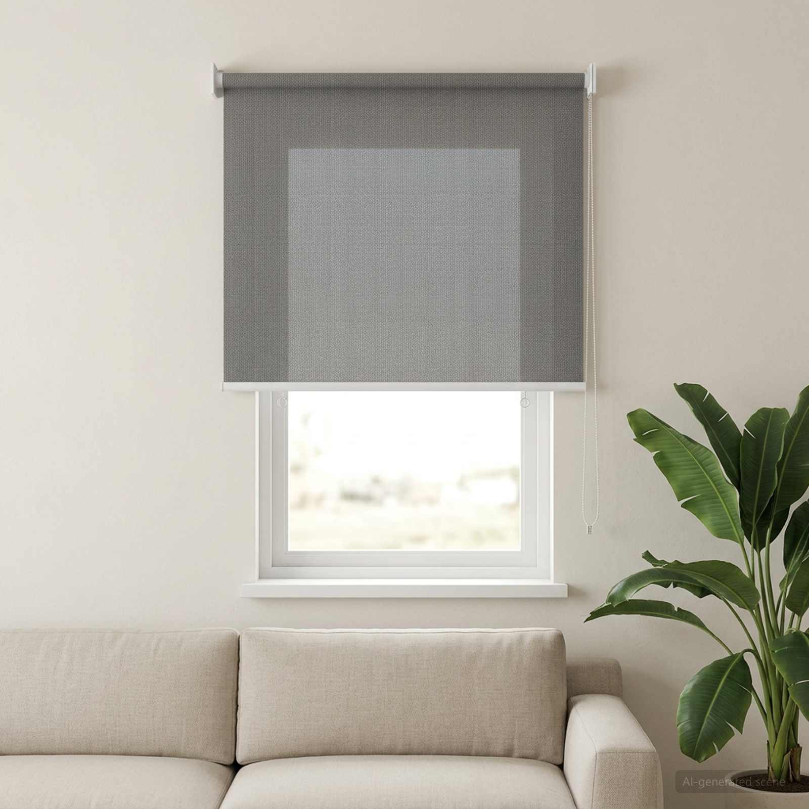 Tenda a Rullo Esterno Blocco UV 90% Grigio Chiaro 80 x 140 cm