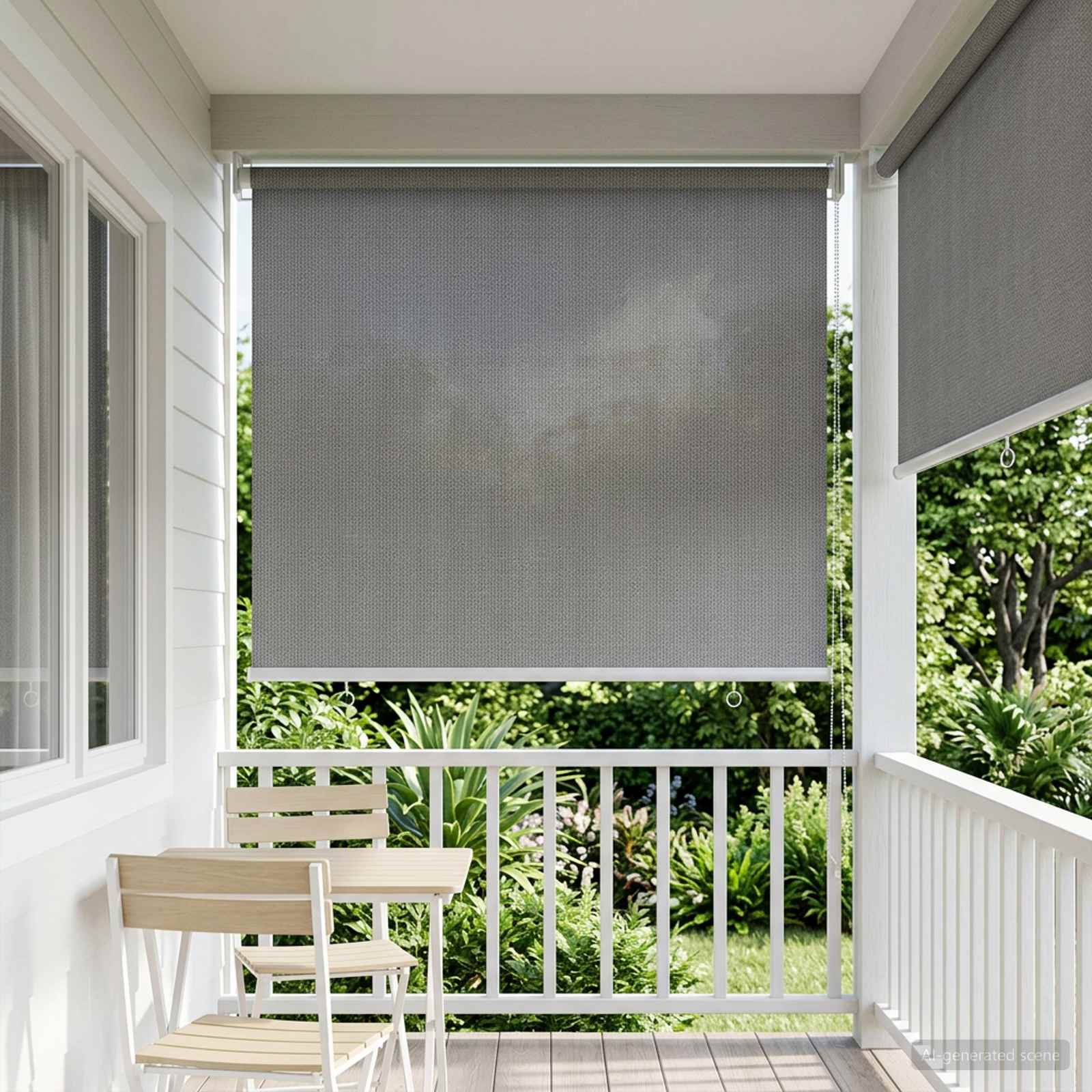 Tenda a Rullo Esterno Blocco UV 90% Grigio Chiaro 80 x 140 cm