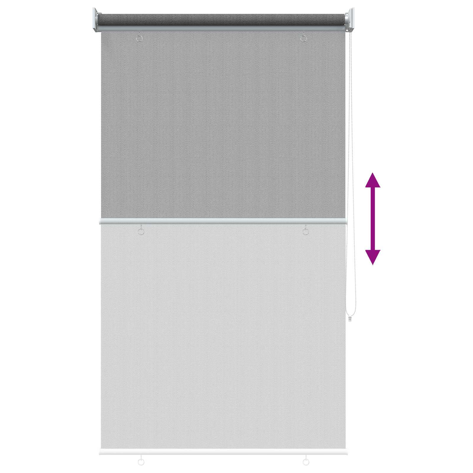 Tenda a Rullo Esterno Blocco UV 90% Grigio Chiaro 80 x 140 cm