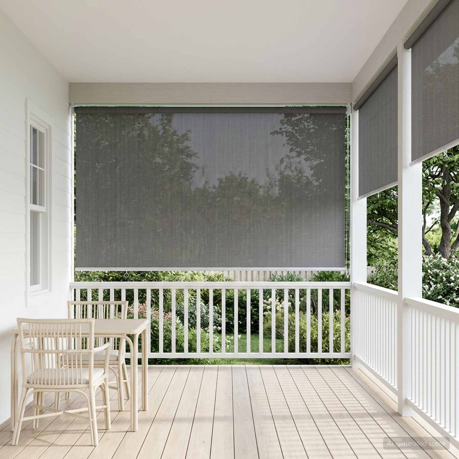 Tenda a Rullo Esterno Blocco UV 90% Grigio Chiaro 140 x 140 cm