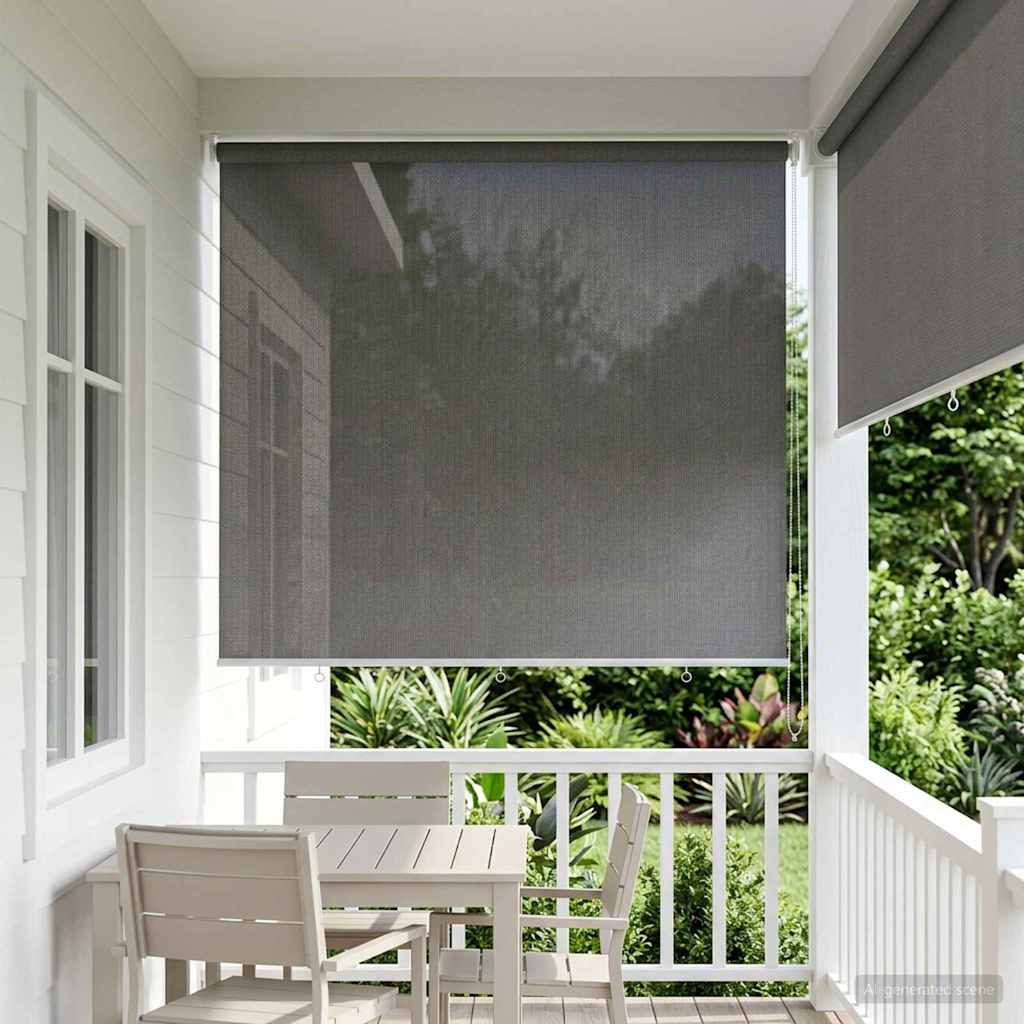 Tenda a Rullo Esterno Blocco UV 90% Grigio Chiaro 220 x 140 cm