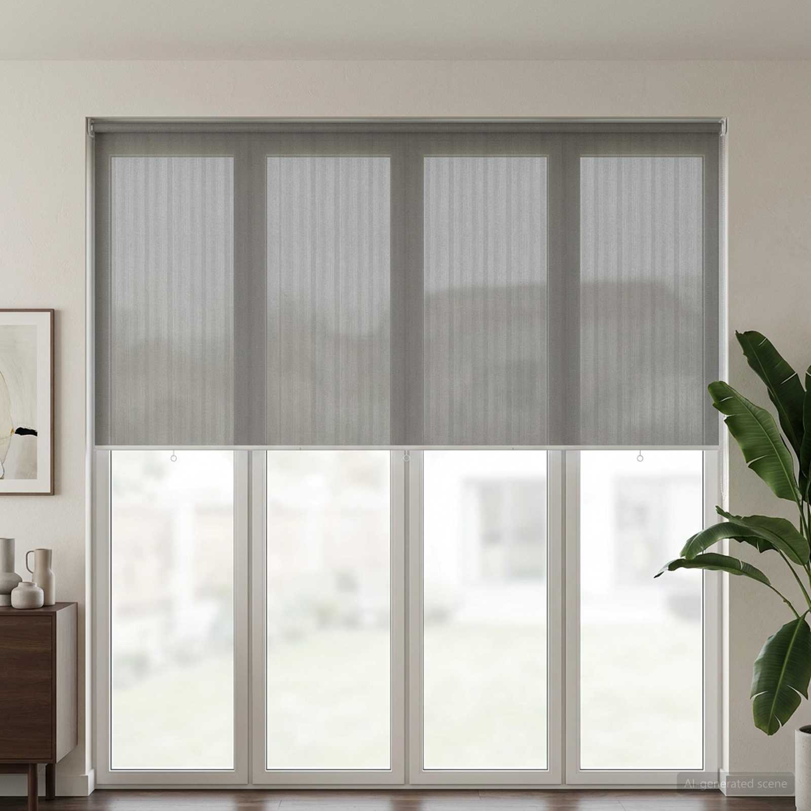 Tenda a Rullo Esterno Blocco UV 90% Grigio Chiaro 350 x 140 cm