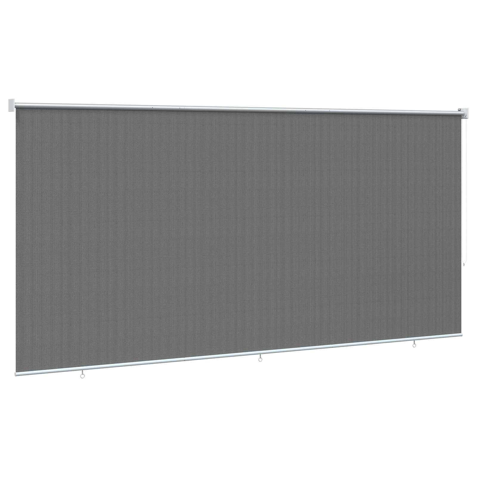 Tenda a Rullo Esterno Blocco UV 90% Grigio Chiaro 350 x 140 cm