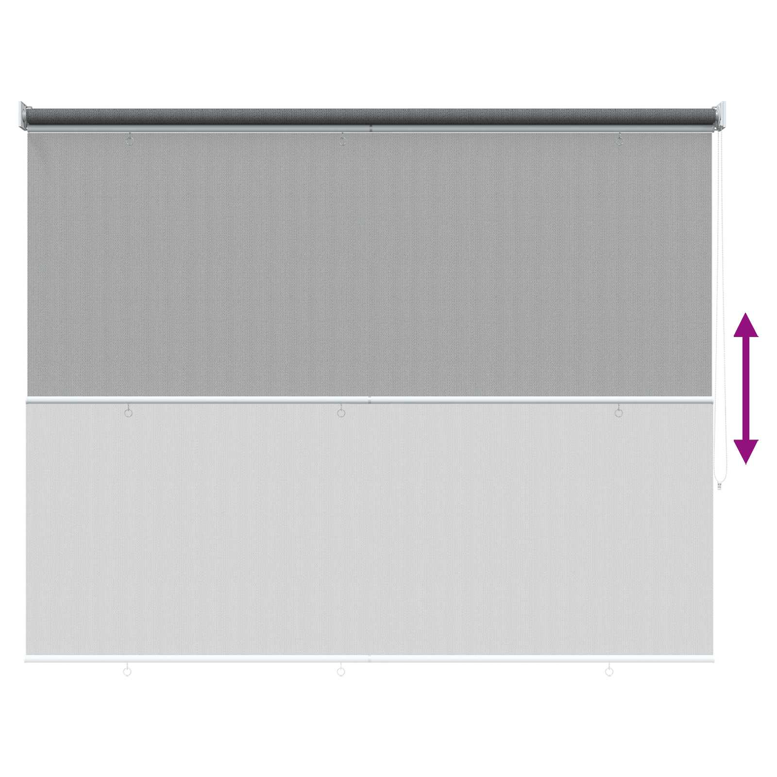 Tenda a Rullo Esterno Blocco UV 90% Grigio Chiaro 220 x 230 cm