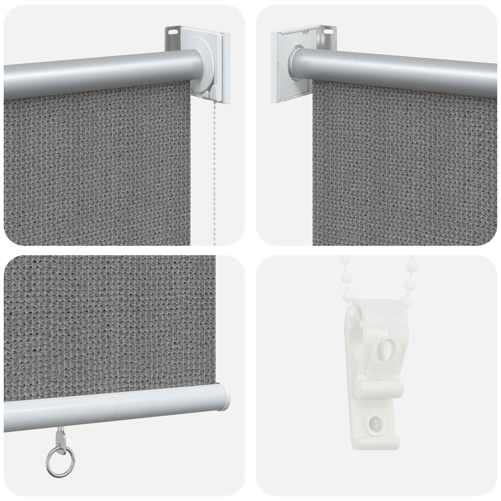 Tenda a Rullo Esterno Blocco UV 90% Grigio Chiaro 400 x 230 cm