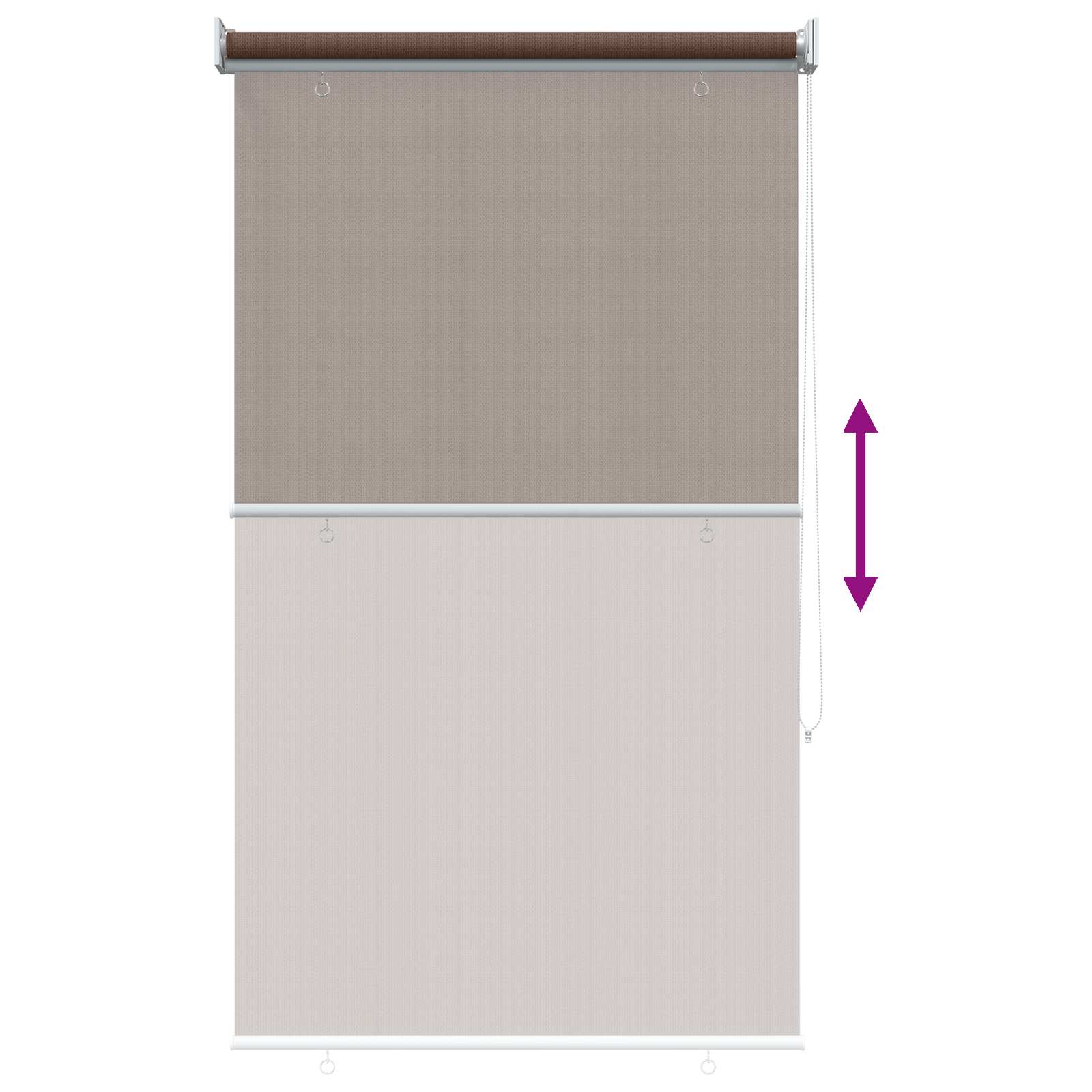 Tenda a Rullo Esterno Blocco UV 90% Tortora 60 x 140 cm HDPE