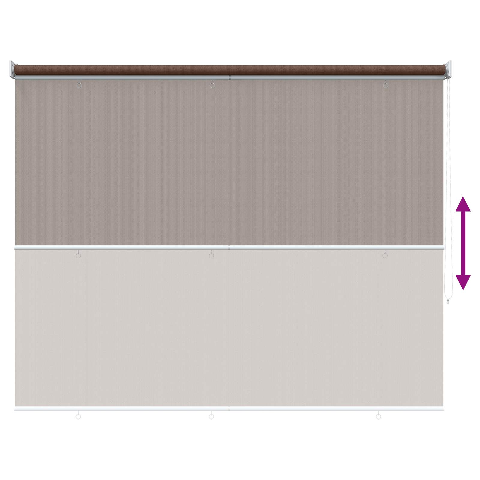 Tenda a Rullo Esterno Blocco UV 90% Tortora 180 x 140 cm HDPE