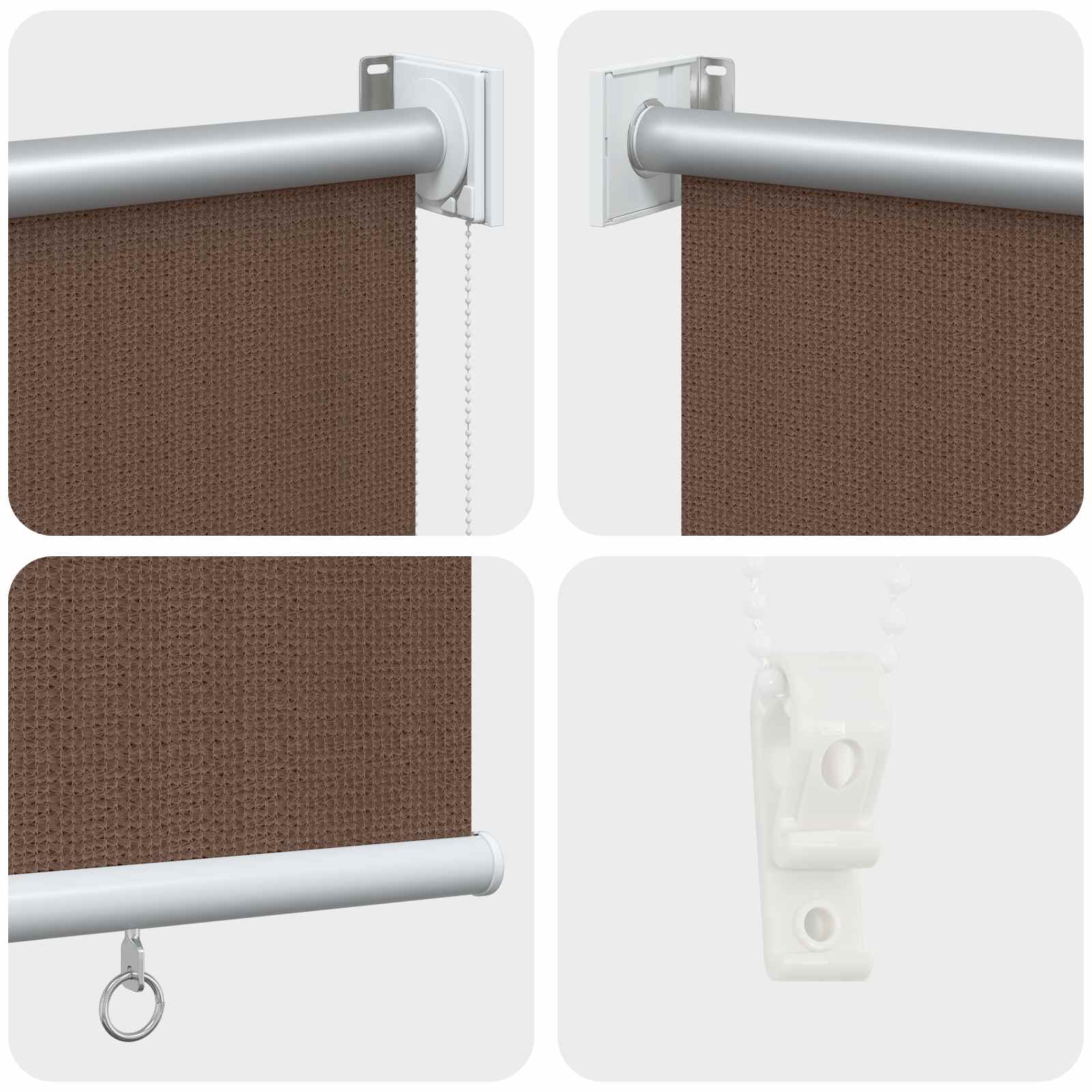 Tenda a Rullo Esterno Blocco UV 90% Tortora 180 x 230 cm HDPE