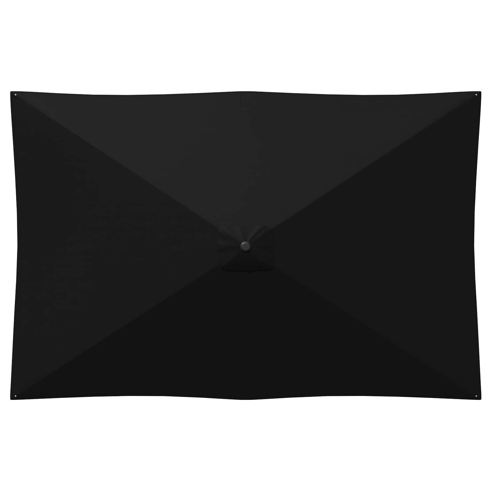Ombrello da giardino 200 x 300 cm Poliestere Rettangolare Nero