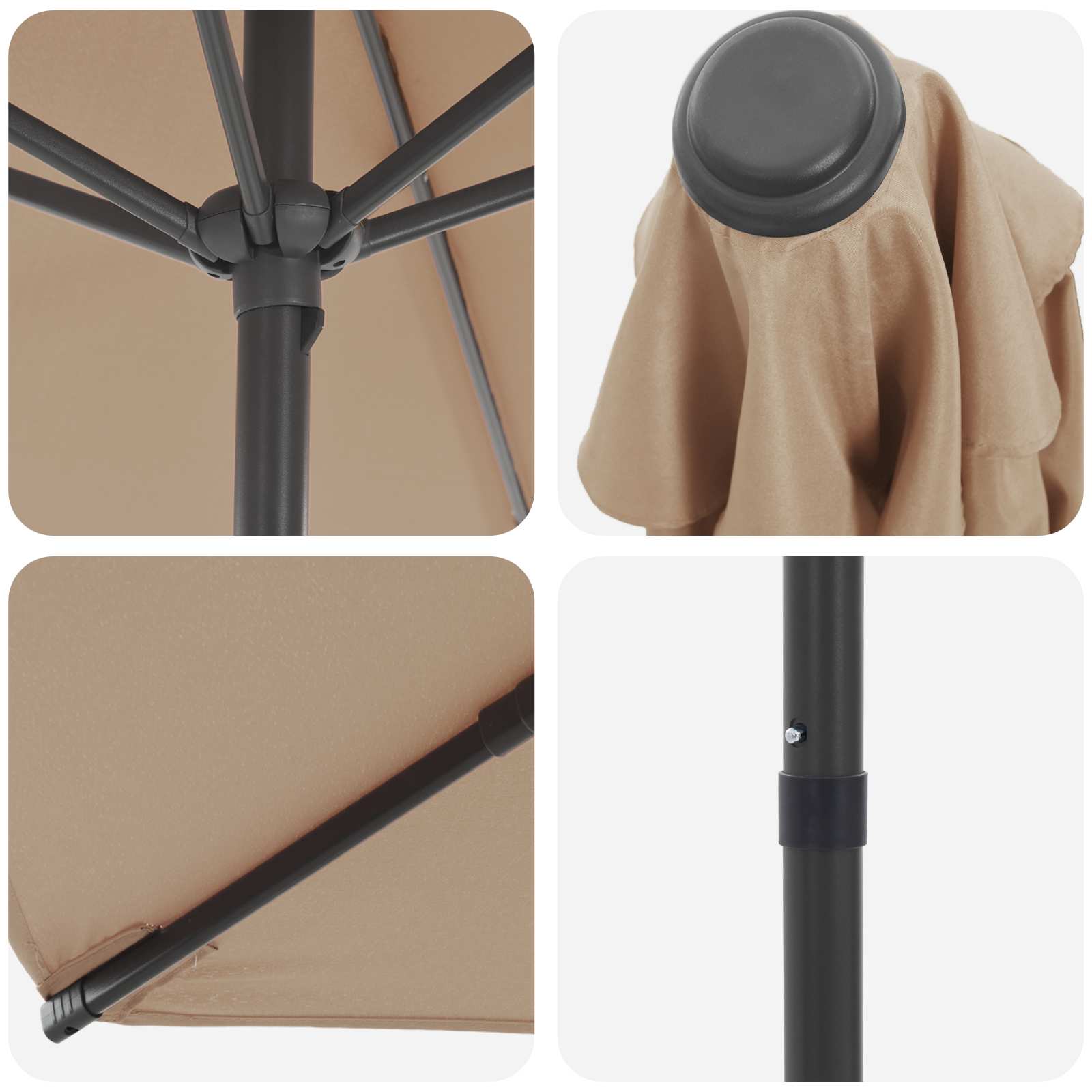 Ombrello da giardino 230 x 230 cm Poliestere Rettangolare
