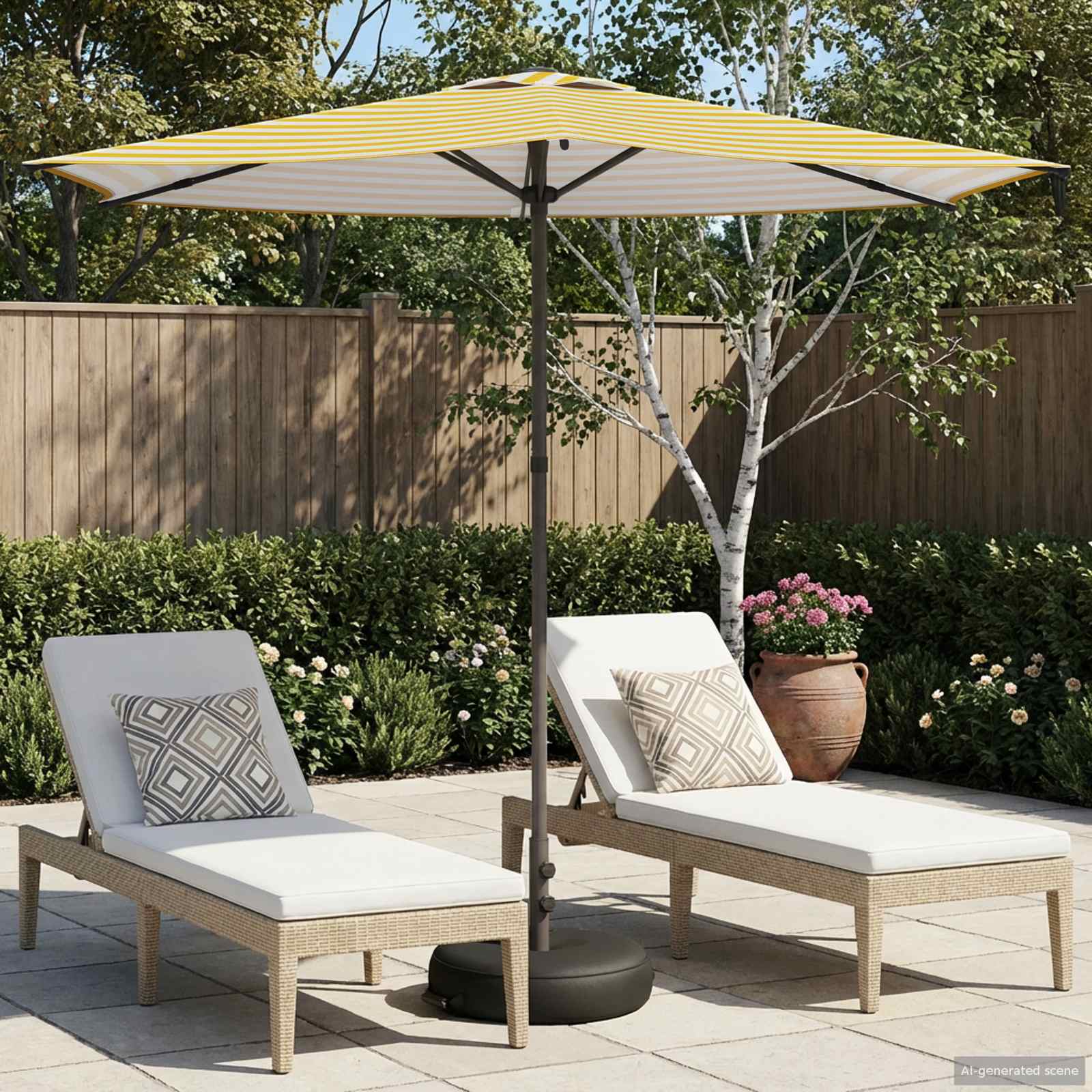 Ombrello da giardino 270 x 270 cm Poliestere Rettangolare