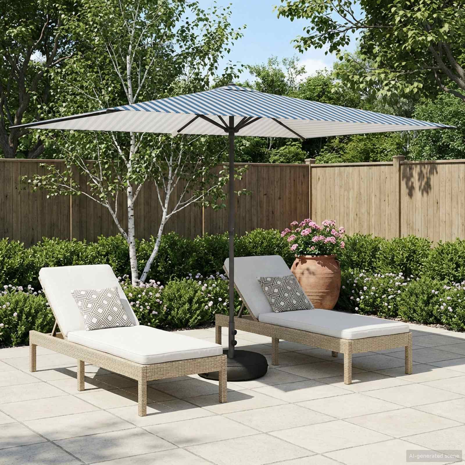 Parasole da Giardino con Base 200 x 300 cm Poliestere
