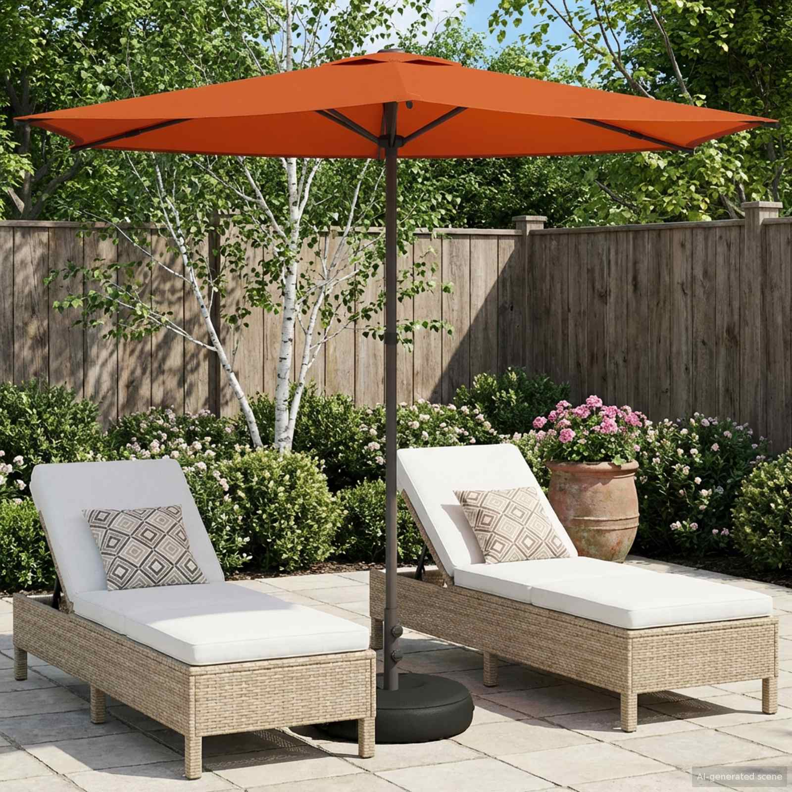 Parasole da Giardino con Base 270 x 270 cm Poliestere