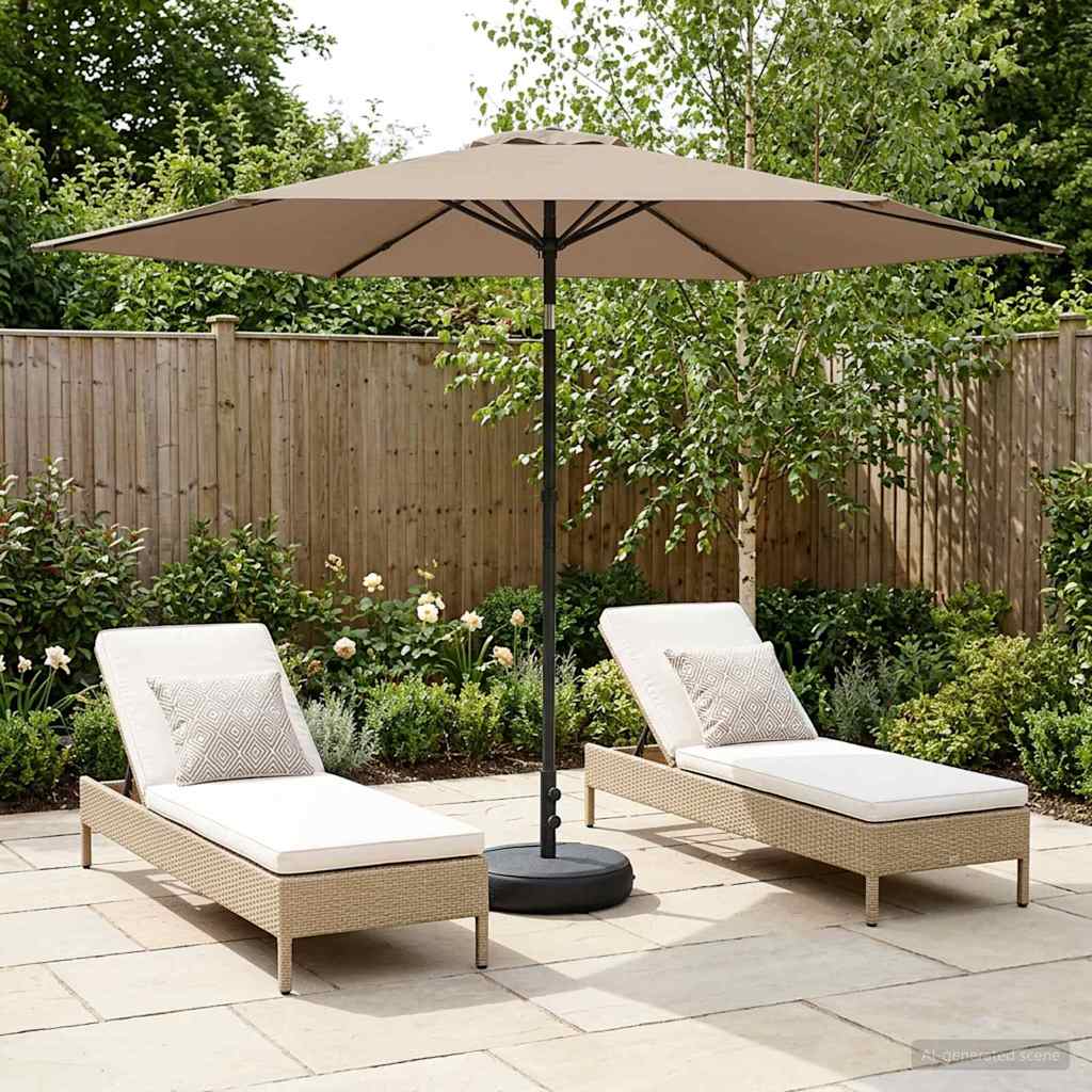 Parasole da Giardino con Base 300 x 300 cm Poliestere