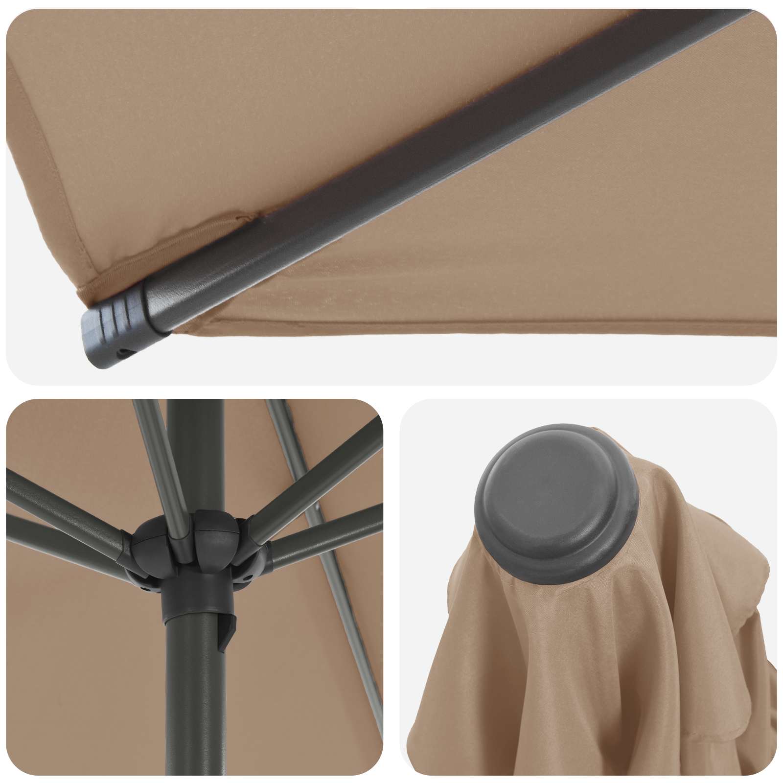 Parasole da Giardino con Base 300 x 300 cm Poliestere