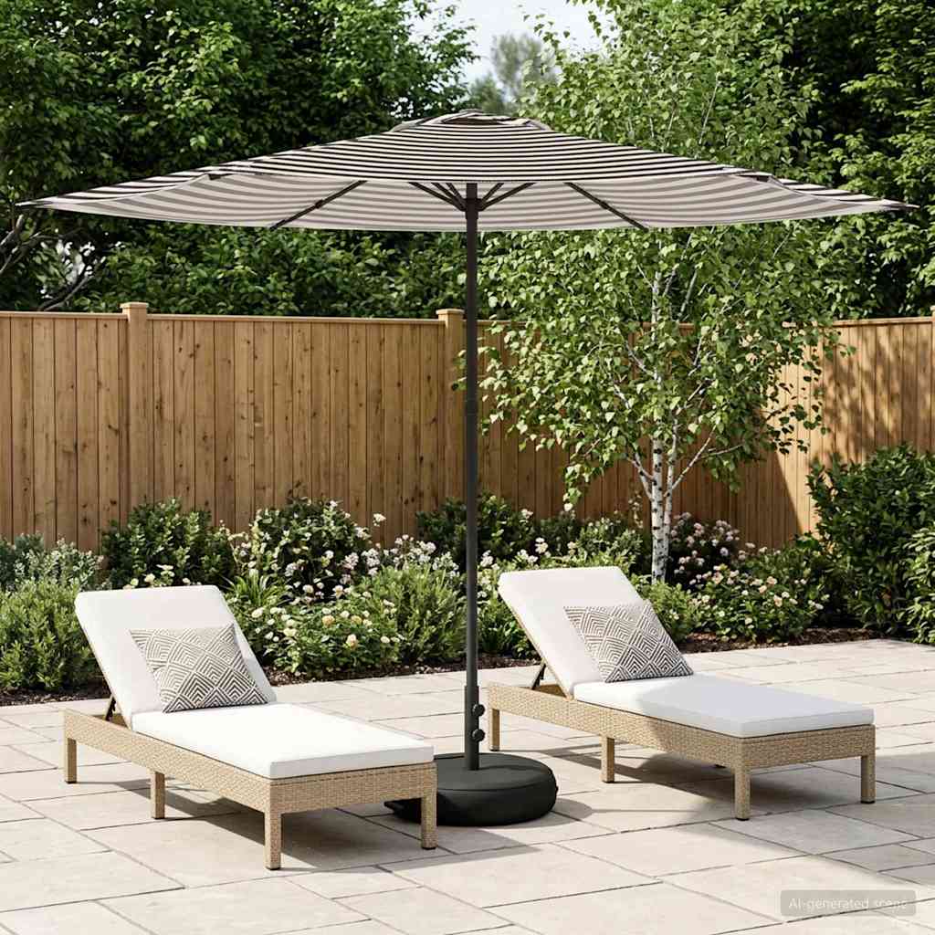 Parasole da Giardino con Base 300 x 300 cm Poliestere