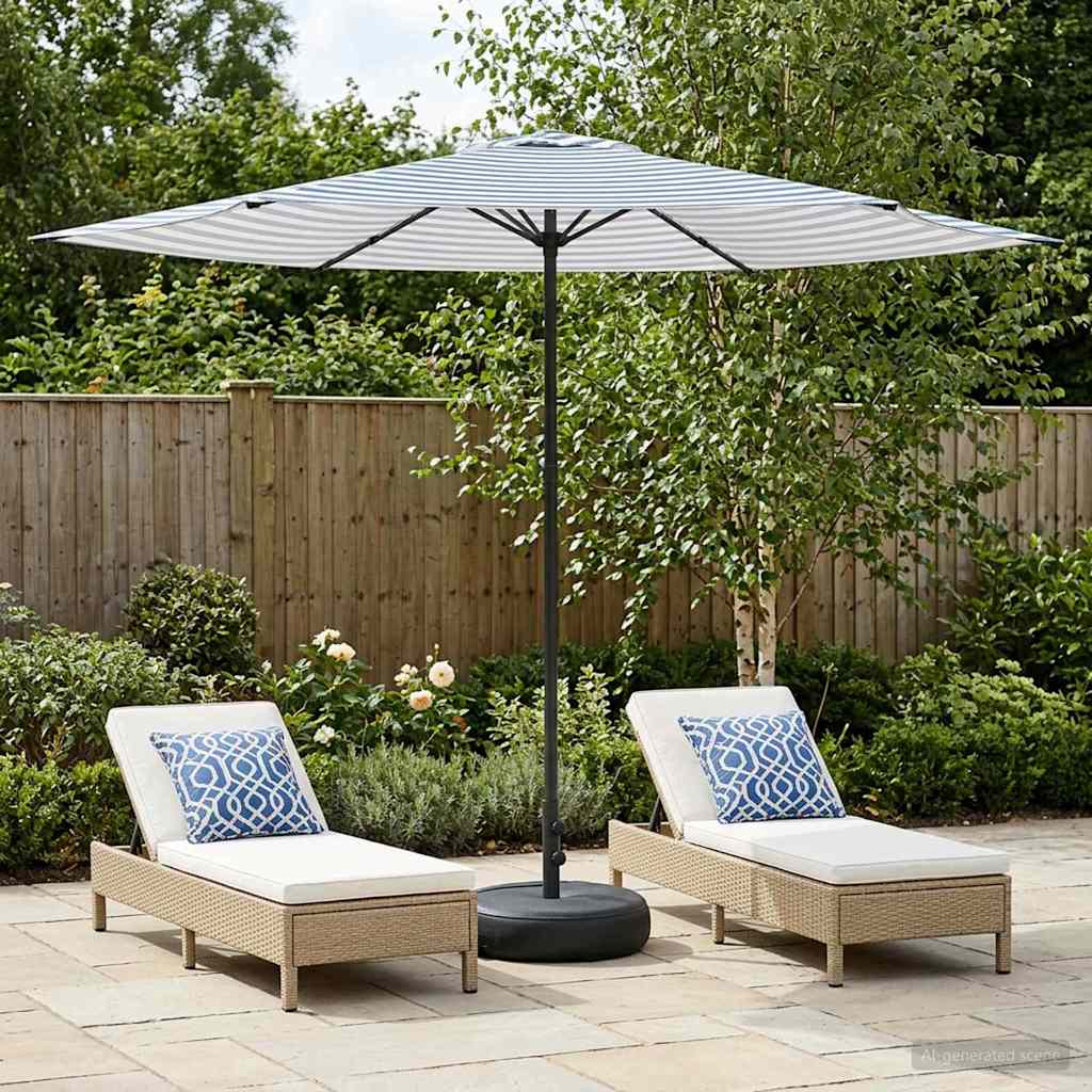 Parasole da Giardino con Base 300 x 300 cm Poliestere