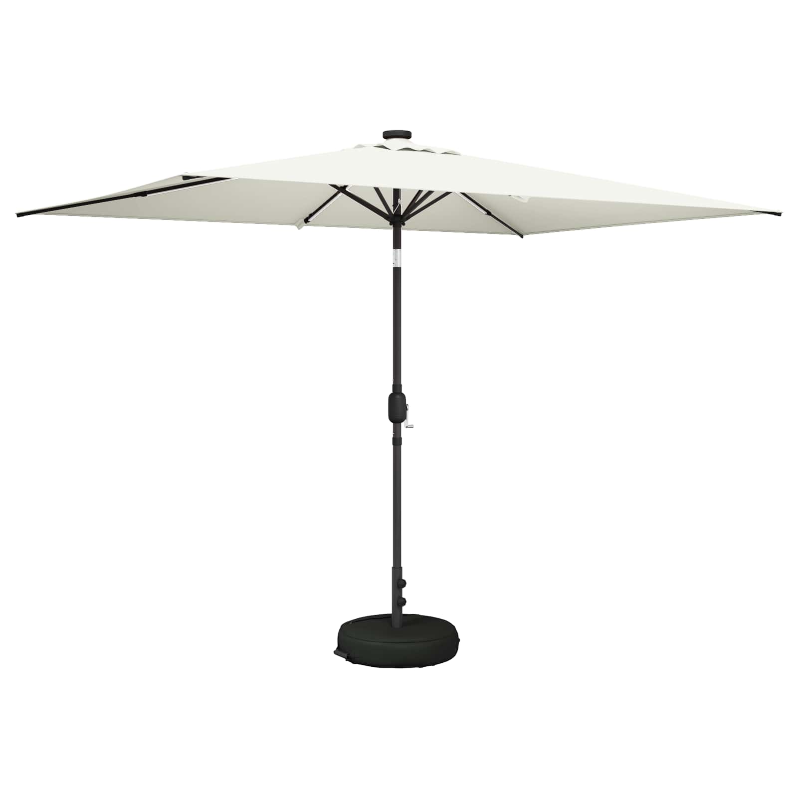 Parasol da giardino con luci LED e base 200 x 300 cm Poliestere