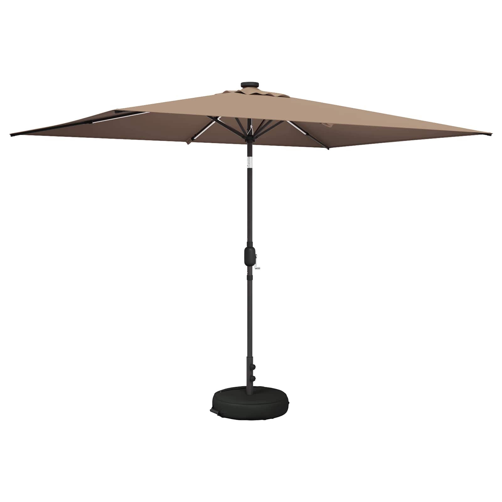 Parasol da giardino con luci LED e base 200 x 300 cm Poliestere