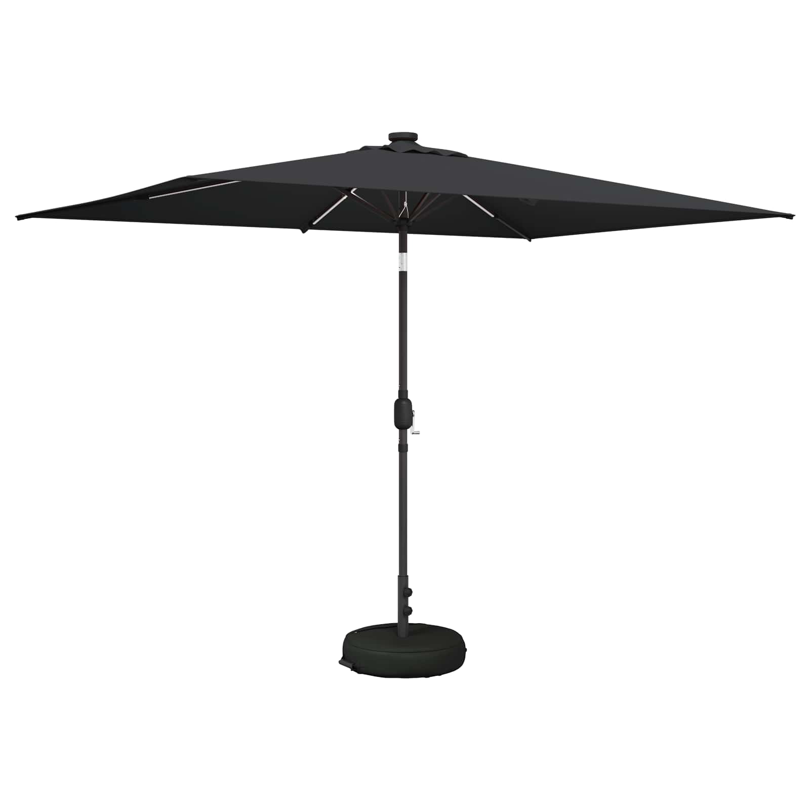 Parasol da giardino con luci LED e base 200 x 300 cm Poliestere