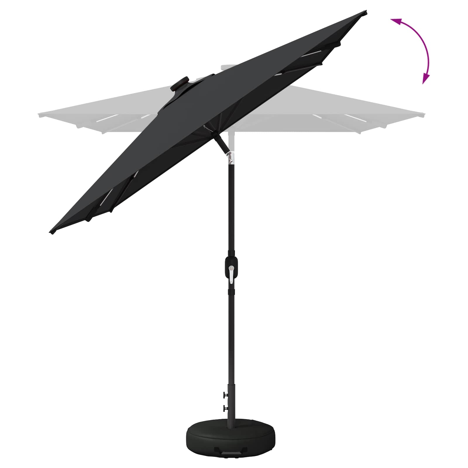 Parasol da giardino con luci LED e base 200 x 300 cm Poliestere
