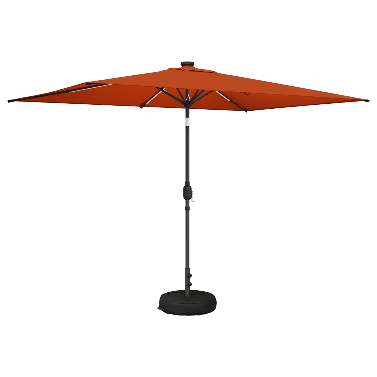 Parasol da giardino con luci LED e base 200 x 300 cm Poliestere