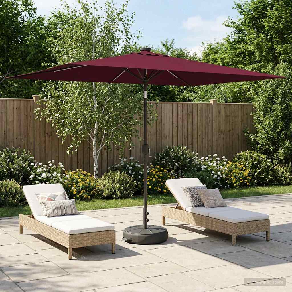 Parasol da giardino con luci LED e base 200 x 300 cm Poliestere