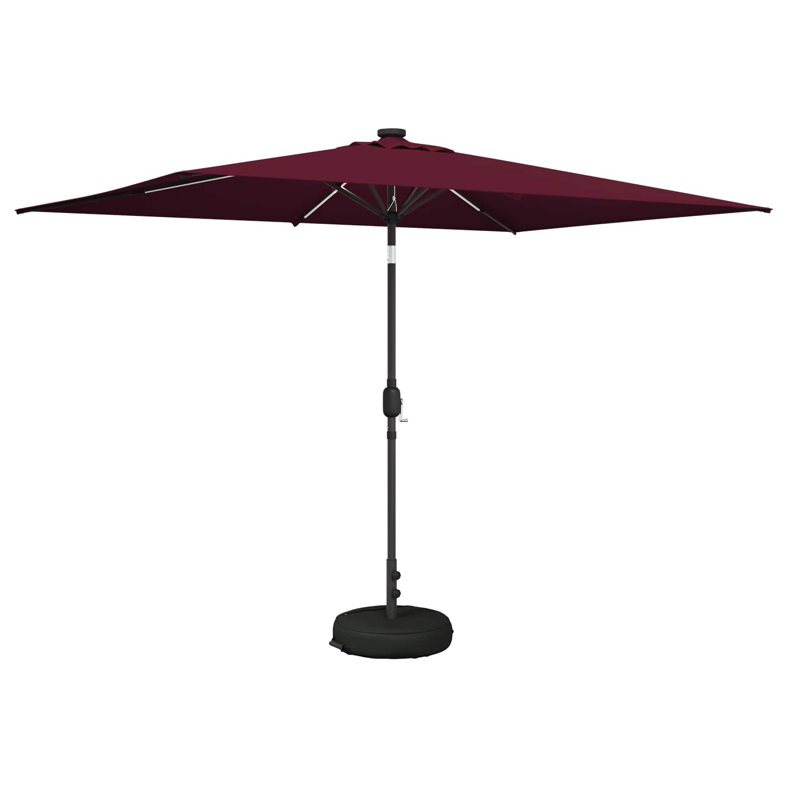 Parasol da giardino con luci LED e base 200 x 300 cm Poliestere