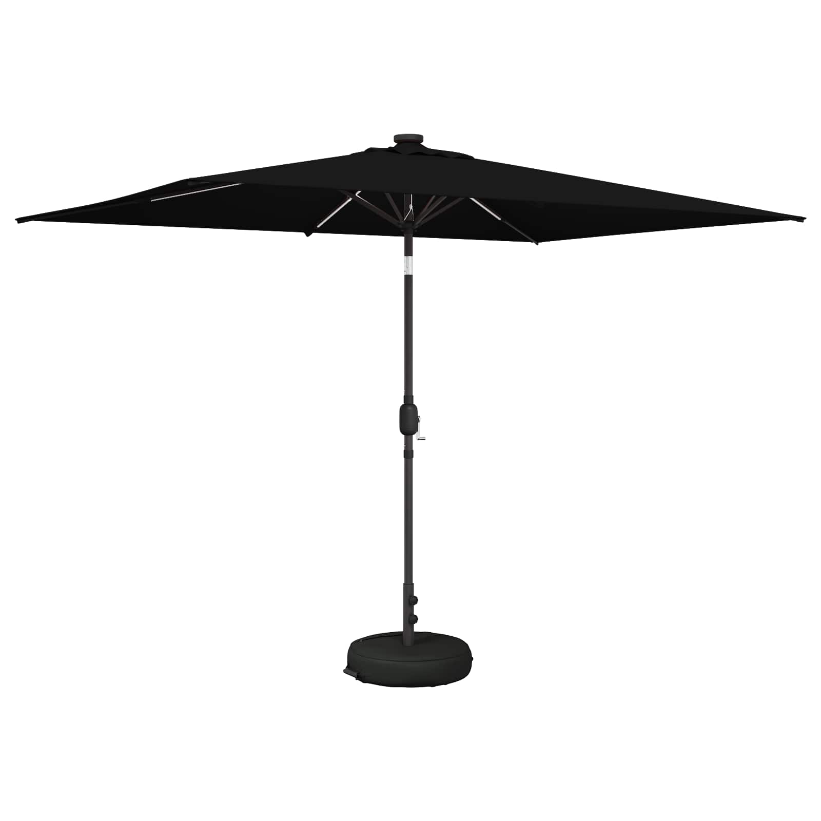 Parasol da giardino con luci LED e base 200 x 300 cm Poliestere