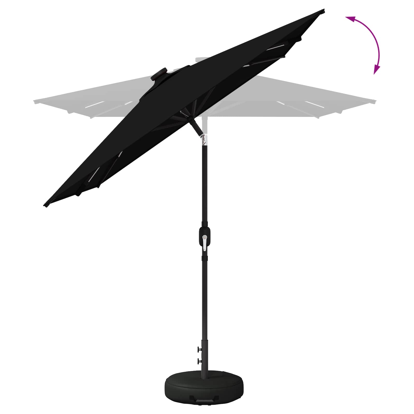Parasol da giardino con luci LED e base 200 x 300 cm Poliestere