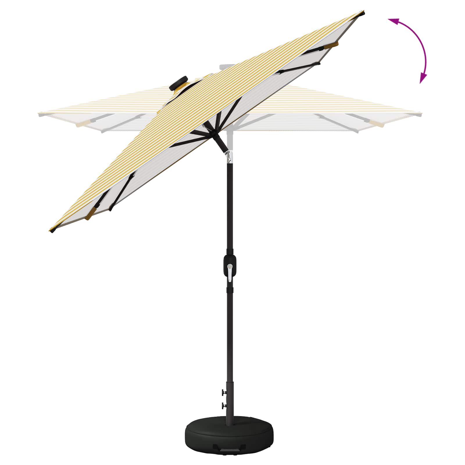 Parasol da giardino con luci LED e base 200 x 300 cm Poliestere