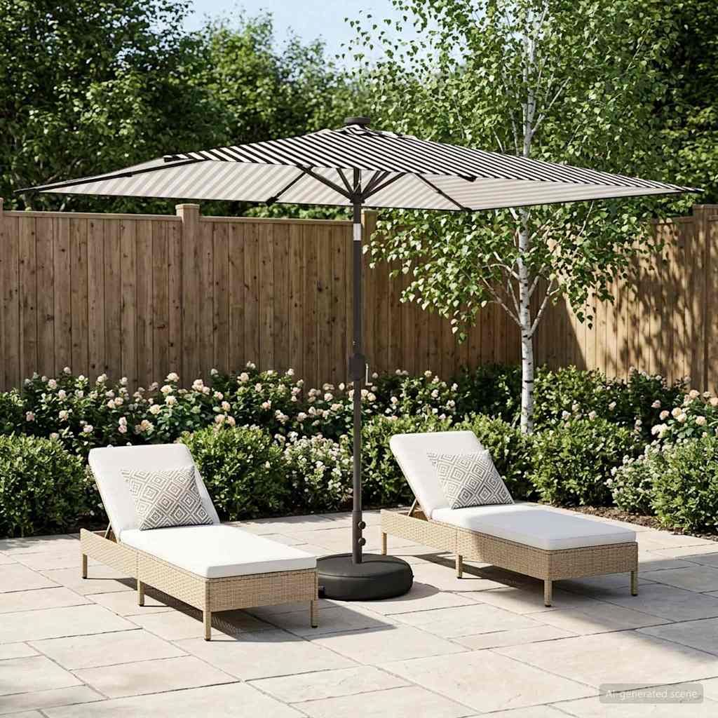 Parasol da giardino con luci LED e base 200 x 300 cm Poliestere