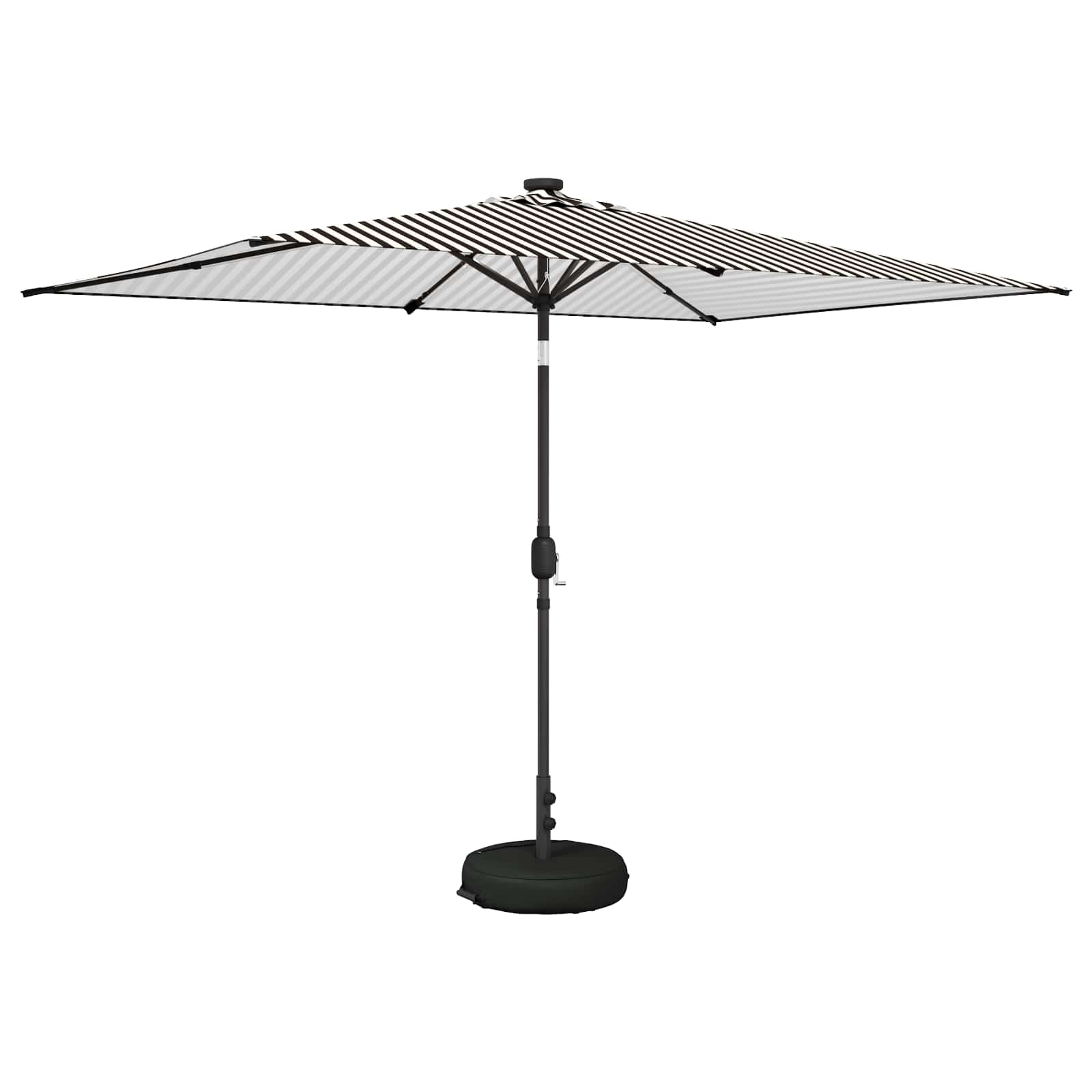 Parasol da giardino con luci LED e base 200 x 300 cm Poliestere